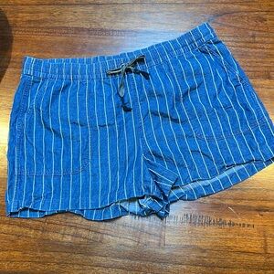 J Crew striped chambray shorts size large